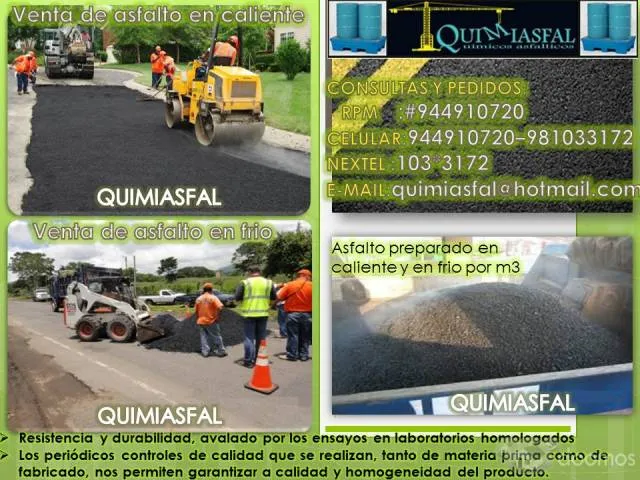 QUIMIASFAL Ventas de asfaltos rc-250 con el acabado que buscas - 1