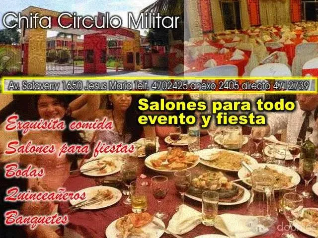 Salón Para Fiestas Y Eventos CHIFA CIRCULO MILITAR Salón Para Eventos Fiestas Lima Peru
