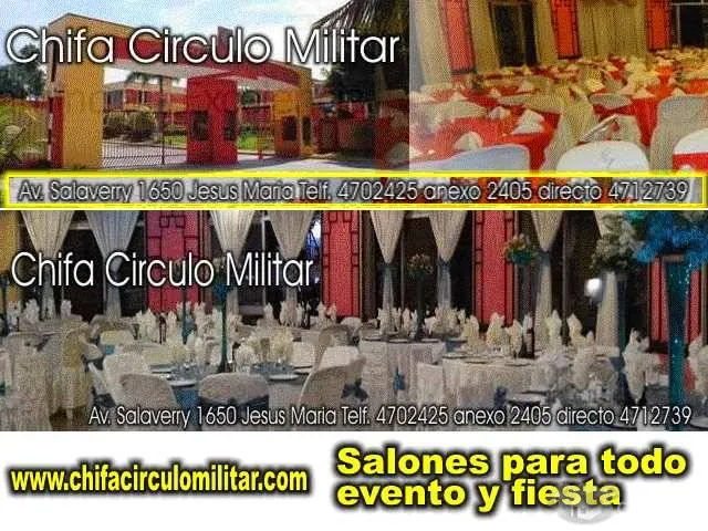 Salón Para Fiestas Y Eventos CHIFA CIRCULO MILITAR Salón Para Eventos Fiestas Lima Peru