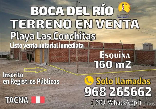 REMATO TERRENO EN BOCA DEL RÍO (PLAYA LAS CONCHITAS) - ESQUINA 160M2 - 1
