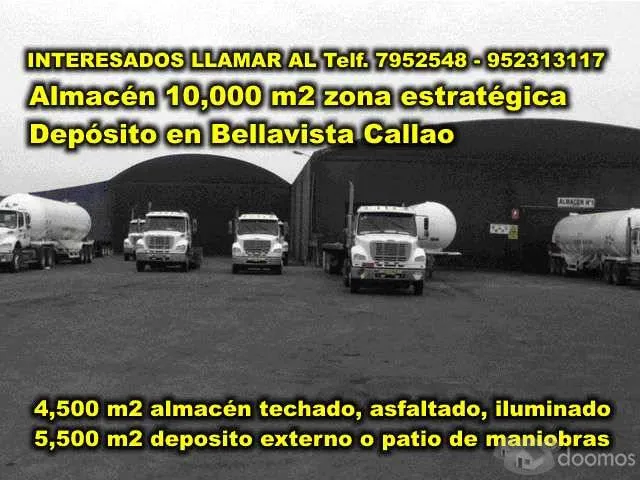 Callao ??Alquilo? Almacén zona estratégica? 10,000 m2 Bellavista Callao techado, iluminado asfaltado muro perimetral cerco eléctrico - 1