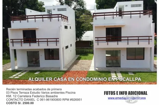 ALQUILER DE CASA EN CONDOMINIO CON ACABADOS DE PRIMERA CON PISCINA DISPONIBLE ENERO 2019 - 1