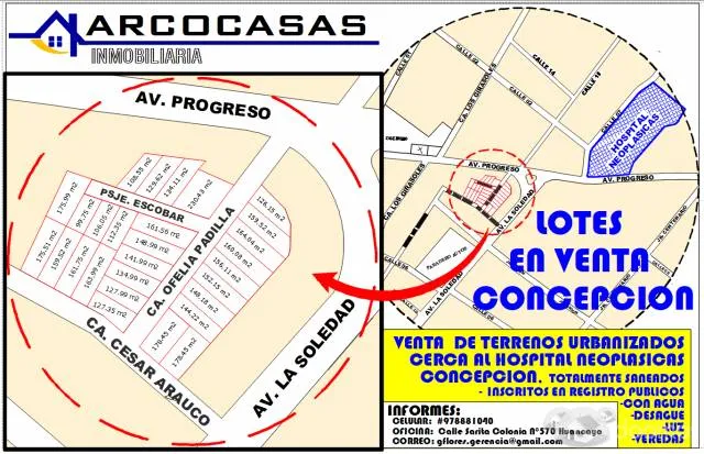 GRAN OCASION, VENTA DE LOTES CERCA AL HOSPITAL NEOPLÁSICAS DE CONCEPCIÓN - 1
