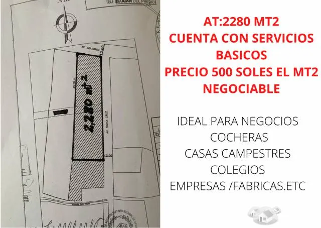REMATO TERRENO DE AT 2280 M2 PRECIO NEGOCIABLE - 1