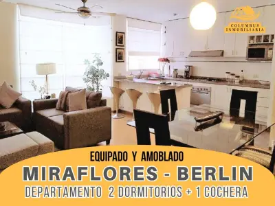Miraflores BERLIN - Dpto de 2 Dorm + 1 Cochera (Amoblado y Equipado)
