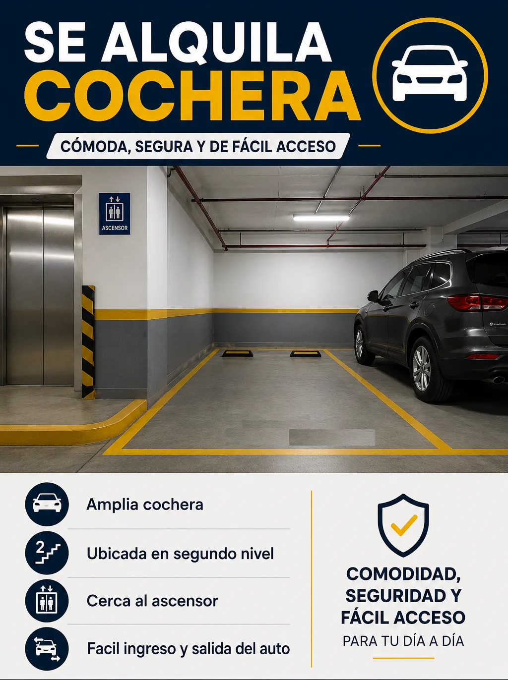 Alquilo amplio estacionamiento - 1