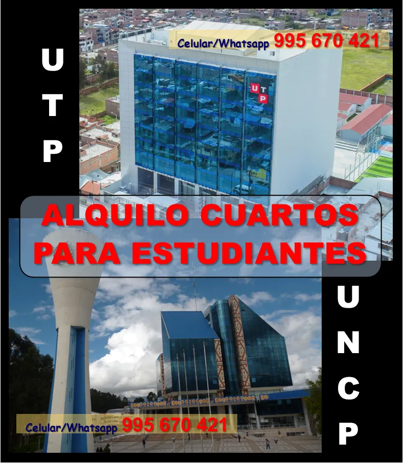 Cuartos UNCP UTP para ESTUDIANTES a S/139 mensual Cetpro Huancayo Cel 995670421 - 1