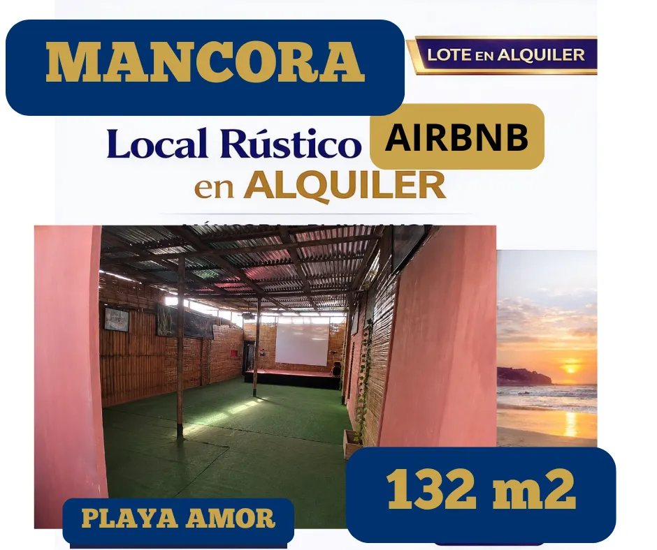 ALQUILER MANCORA 132M2 𝗟𝗼𝗰𝗮𝗹 𝗰𝗼𝗺𝗲𝗿𝗰𝗶𝗮𝗹 𝗿ú𝘀𝘁𝗶𝗰𝗼 - 1