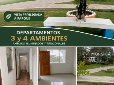 DEPARTAMENTO 3 DORMITORIOS ./FRENTE A PARQUE/CHICLAYO/+51 965 068 717