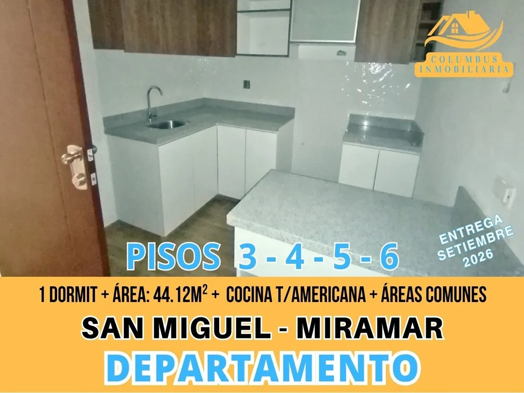 SAN MIGUEL - Dpto de 1 Dormit + Cocina con Comedor + Áreas Comunes (Aproveche los Descuentos) - 1