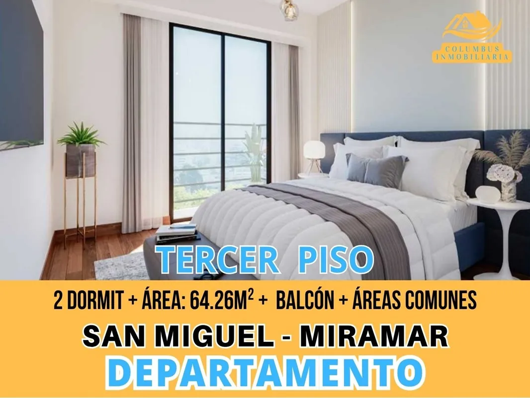 SAN MIGUEL - Dpto de 2 Dormit + Balcón + Exterior + Áreas Comunes (Tercer Piso) - 1