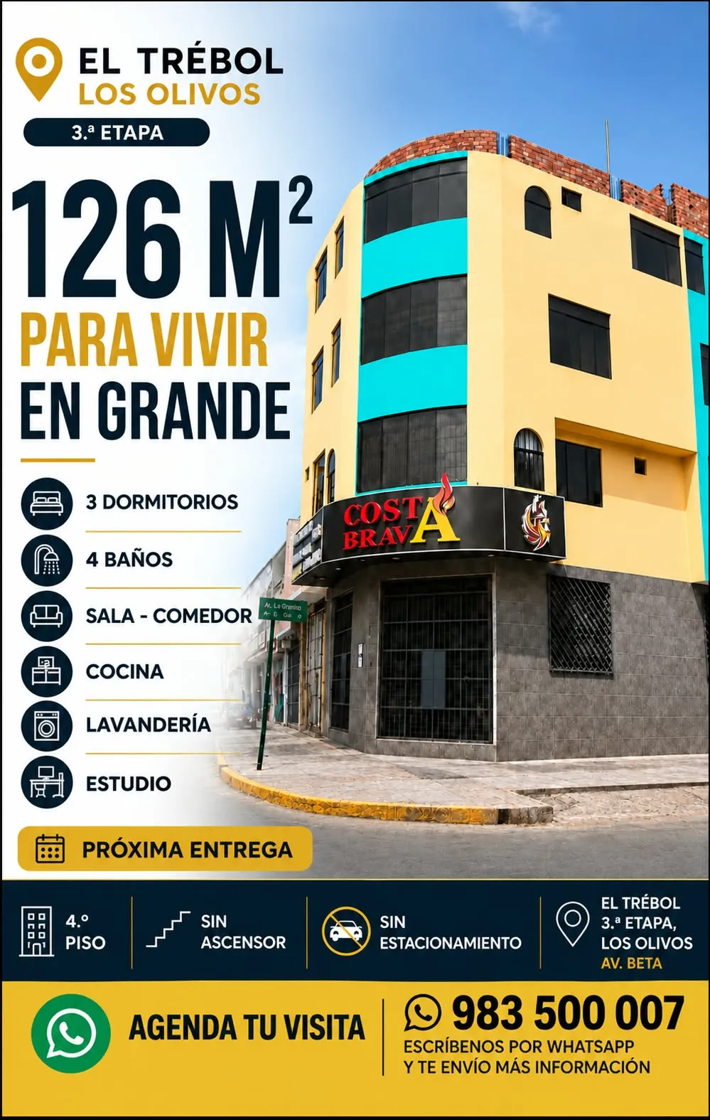 ¡DEPARTAMENTO DE ESTRENO EN VENTA – LOS OLIVOS!