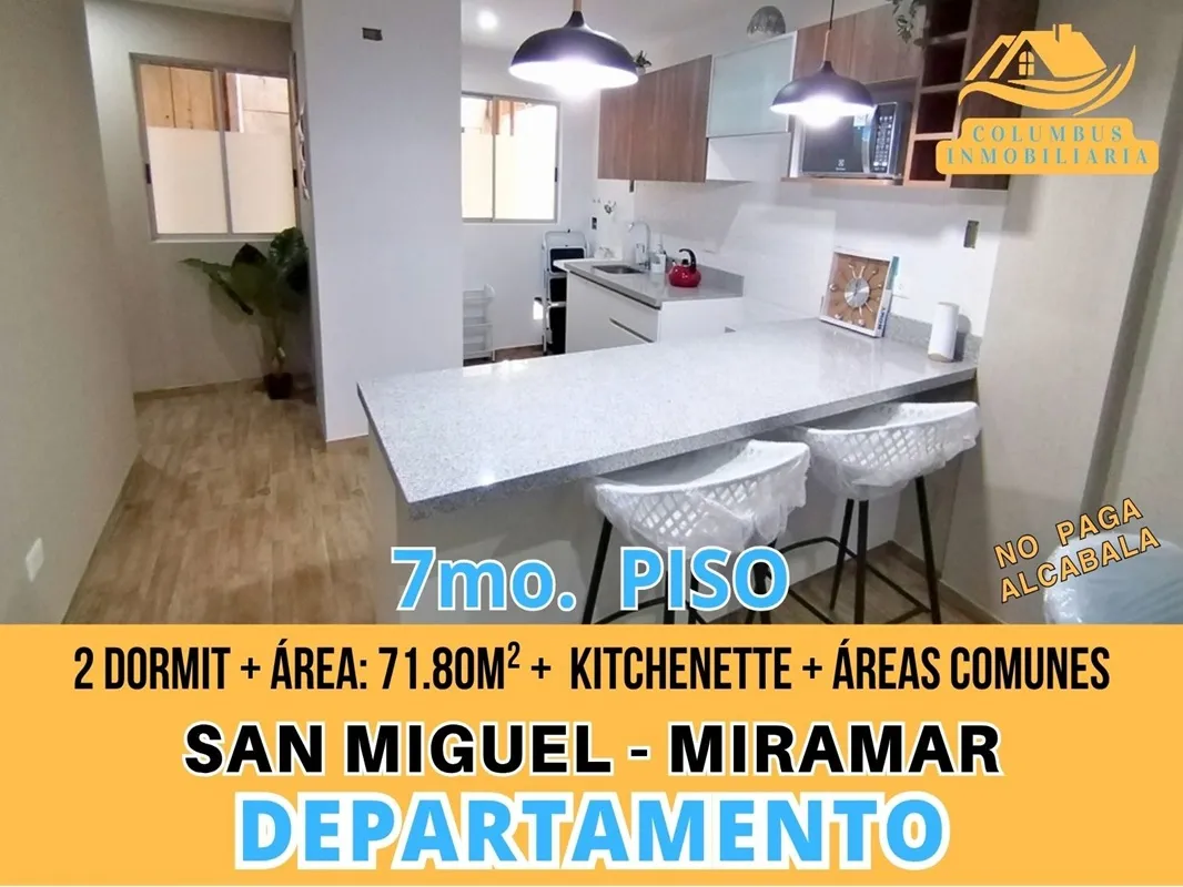 SAN MIGUEL - Dpto de 2 Dormit + Kitchenette + Áreas comunes (7mo. Piso) No Paga Alcabala — foto 1