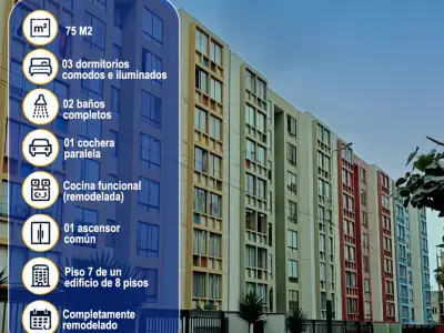 Dpto 03 habitaciones + cochera en Surco