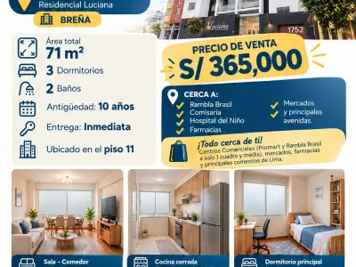 DEPARTAMENTO EN BREÑA 3 DORM Y 2 BAÑOS ( A 2 CDRAS DE RAMBLA BRASIL)